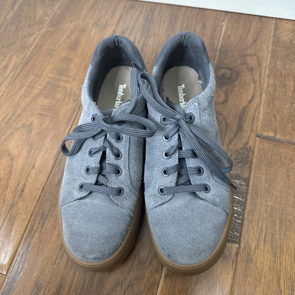 Timberland Platform Laurel Court Suede Lace-Up Sneakers Chunky Blue Women's 7.5